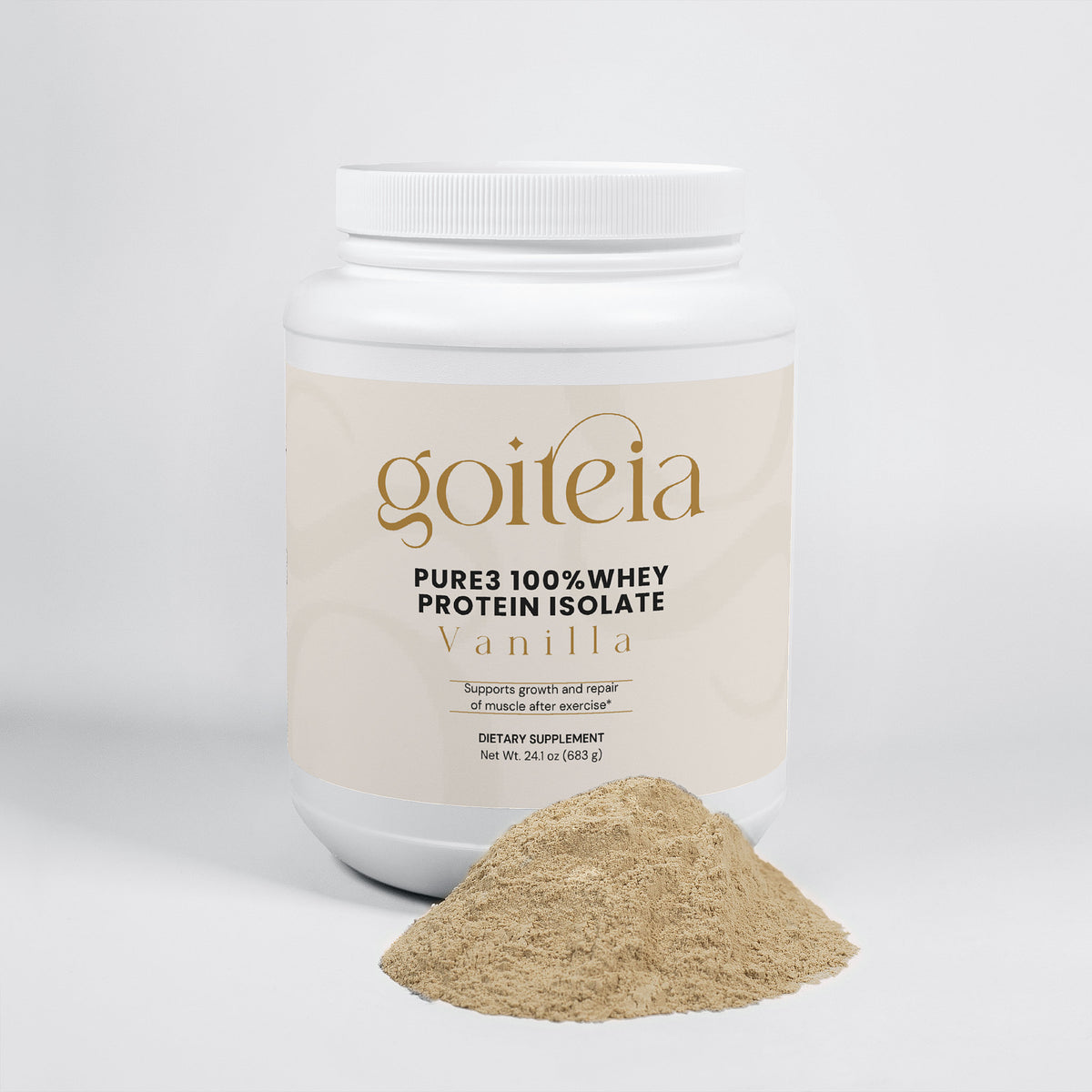 Goiteia Pure3 100% Whey Protein Isolate (Vanilla) 24.1oz (683g)